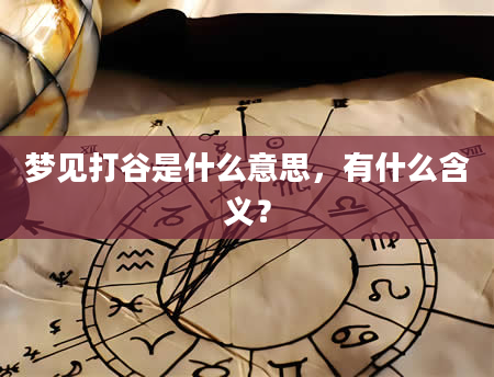 梦见打谷是什么意思，有什么含义？