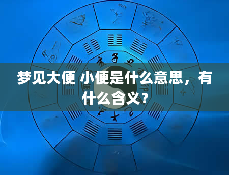 梦见大便 小便是什么意思，有什么含义？