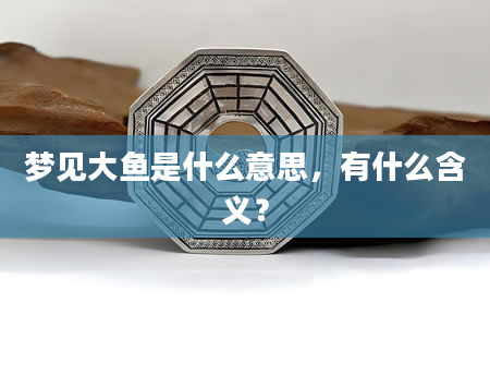 梦见大鱼是什么意思，有什么含义？