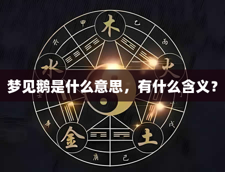 梦见鹅是什么意思，有什么含义？