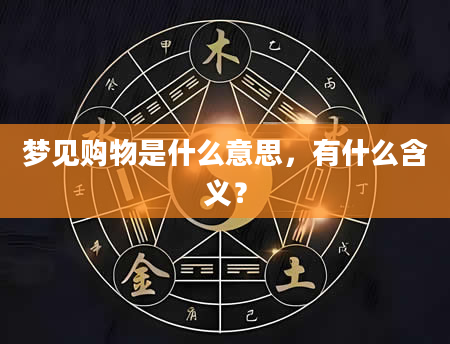 梦见购物是什么意思，有什么含义？