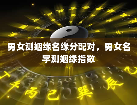 男女测姻缘名缘分配对，男女名字测姻缘指数