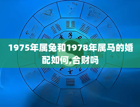 1975年属兔和1978年属马的婚配如何,合财吗