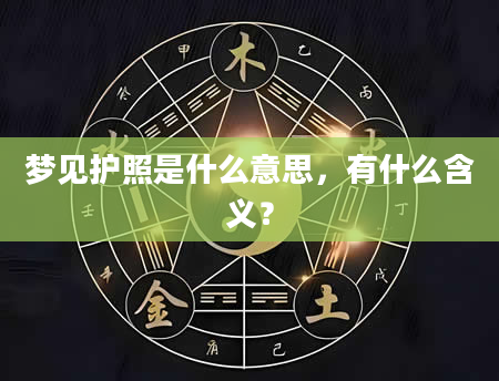 梦见护照是什么意思，有什么含义？
