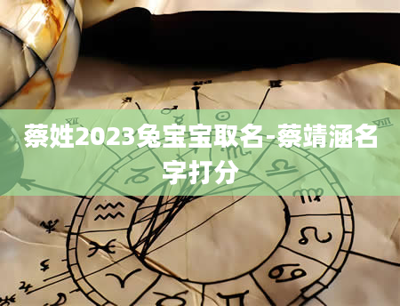 蔡姓2023兔宝宝取名-蔡靖涵名字打分