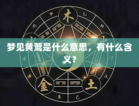 梦见黄莺是什么意思，有什么含义？