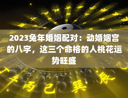 2023兔年婚姻配对：动婚姻宫的八字，这三个命格的人桃花运势旺盛