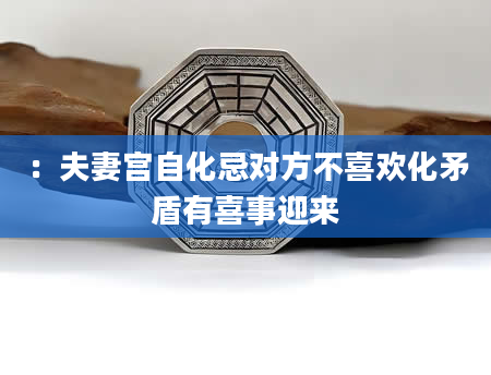 ：夫妻宫自化忌对方不喜欢化矛盾有喜事迎来