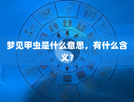 梦见甲虫是什么意思，有什么含义？