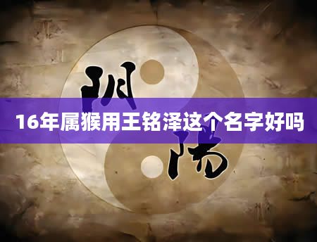 16年属猴用王铭泽这个名字好吗