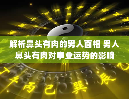 解析鼻头有肉的男人面相 男人鼻头有肉对事业运势的影响