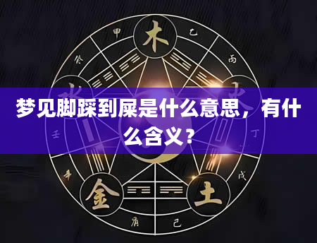 梦见脚踩到屎是什么意思，有什么含义？
