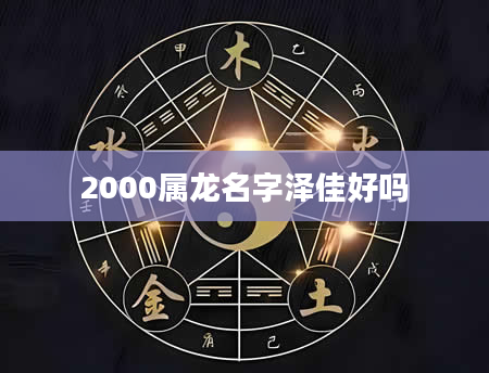 2000属龙名字泽佳好吗