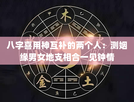 八字喜用神互补的两个人：测姻缘男女地支相合一见钟情