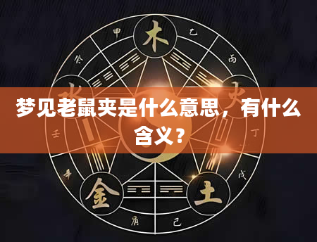 梦见老鼠夹是什么意思，有什么含义？