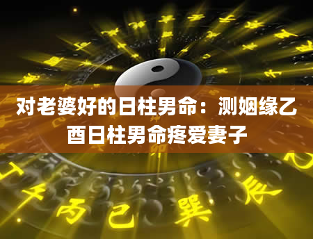 对老婆好的日柱男命：测姻缘乙酉日柱男命疼爱妻子