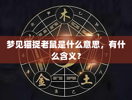 梦见猫捉老鼠是什么意思，有什么含义？