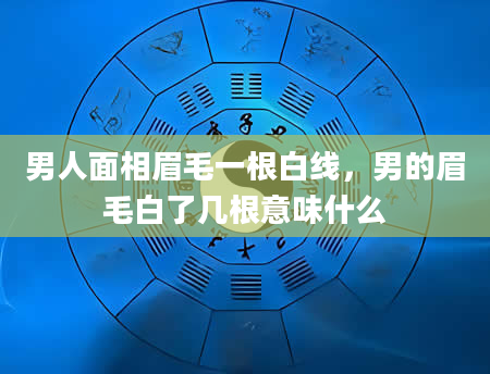 男人面相眉毛一根白线，男的眉毛白了几根意味什么