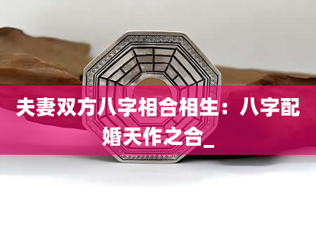 夫妻双方八字相合相生：八字配婚天作之合_