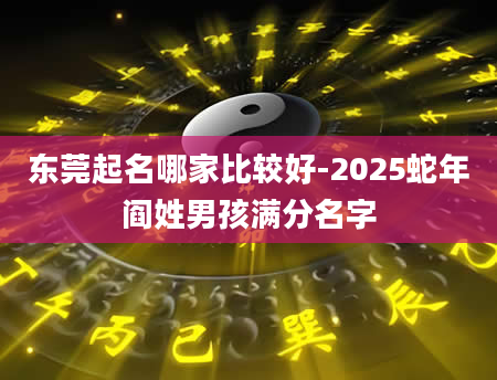东莞起名哪家比较好-2025蛇年阎姓男孩满分名字