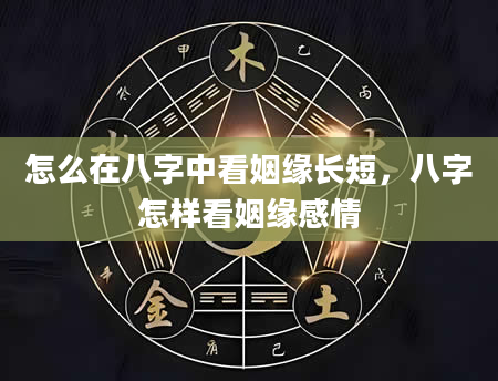 怎么在八字中看姻缘长短，八字怎样看姻缘感情