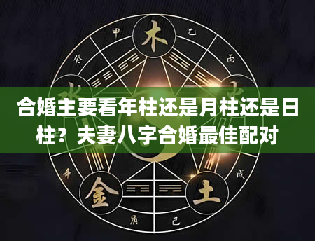 合婚主要看年柱还是月柱还是日柱？夫妻八字合婚最佳配对