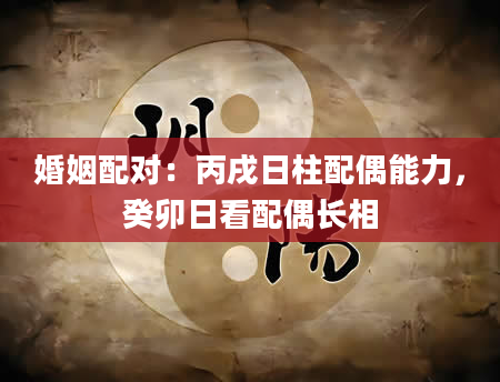 婚姻配对：丙戌日柱配偶能力，癸卯日看配偶长相