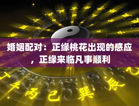 婚姻配对：正缘桃花出现的感应，正缘来临凡事顺利