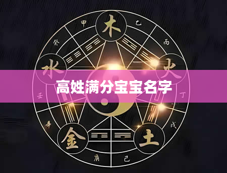 高姓满分宝宝名字