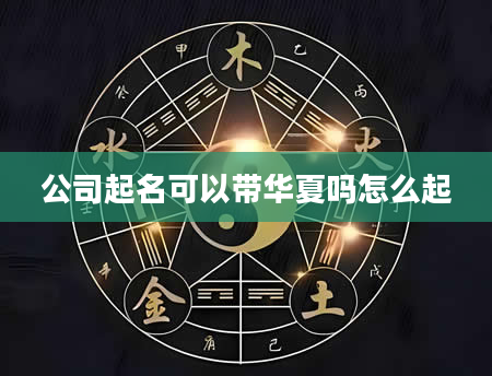 公司起名可以带华夏吗怎么起