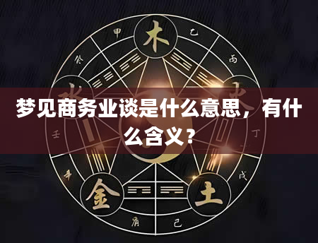 梦见商务业谈是什么意思，有什么含义？