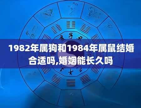 1982年属狗和1984年属鼠结婚合适吗,婚姻能长久吗