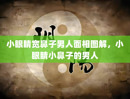 小眼睛宽鼻子男人面相图解，小眼睛小鼻子的男人