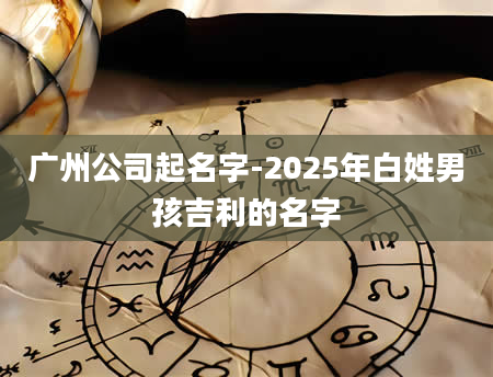 广州公司起名字-2025年白姓男孩吉利的名字