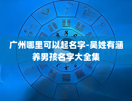 广州哪里可以起名字-吴姓有涵养男孩名字大全集