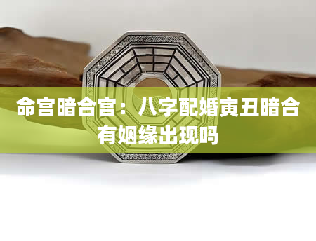 命宫暗合宫：八字配婚寅丑暗合有姻缘出现吗