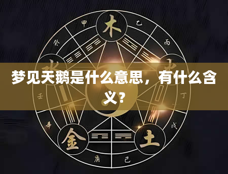 梦见天鹅是什么意思，有什么含义？