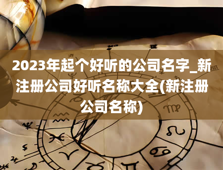 2023年起个好听的公司名字_新注册公司好听名称大全(新注册公司名称)