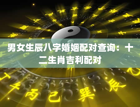 男女生辰八字婚姻配对查询：十二生肖吉利配对
