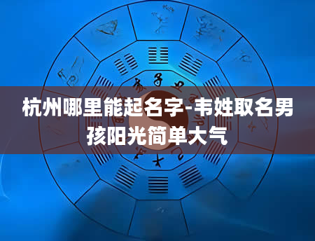 杭州哪里能起名字-韦姓取名男孩阳光简单大气