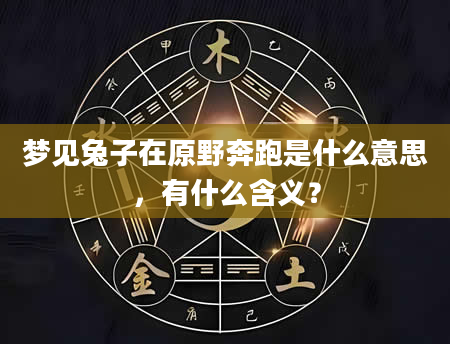 梦见兔子在原野奔跑是什么意思，有什么含义？