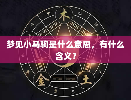 梦见小马驹是什么意思，有什么含义？
