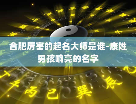 合肥厉害的起名大师是谁-康姓男孩响亮的名字