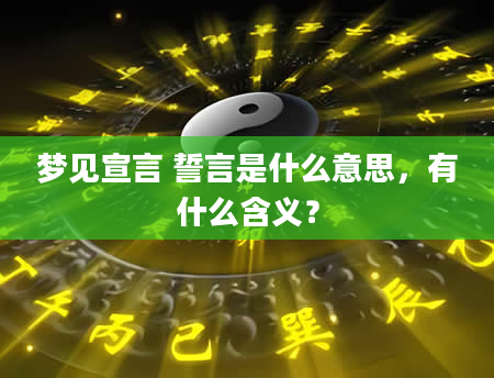 梦见宣言 誓言是什么意思，有什么含义？