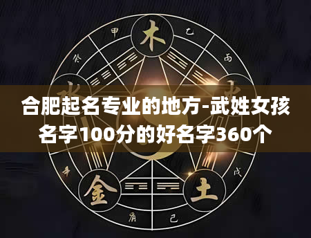 合肥起名专业的地方-武姓女孩名字100分的好名字360个