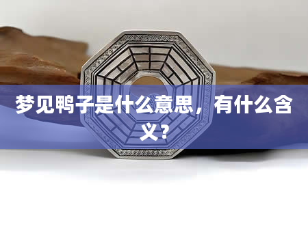 梦见鸭子是什么意思，有什么含义？