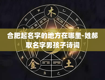 合肥起名字的地方在哪里-姓郝取名字男孩子诗词