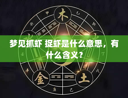 梦见抓虾 捉虾是什么意思，有什么含义？
