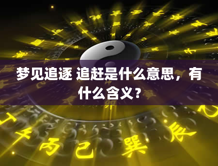 梦见追逐 追赶是什么意思，有什么含义？