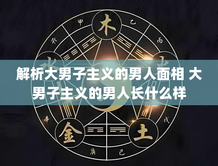 解析大男子主义的男人面相 大男子主义的男人长什么样